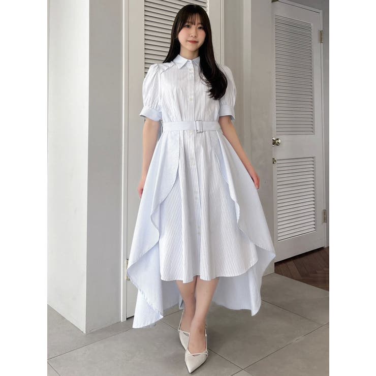 【POLO BCSコラボ/20周年記念復刻！】ヘムレイヤードシャツワンピース | dazzlin | 詳細画像4 