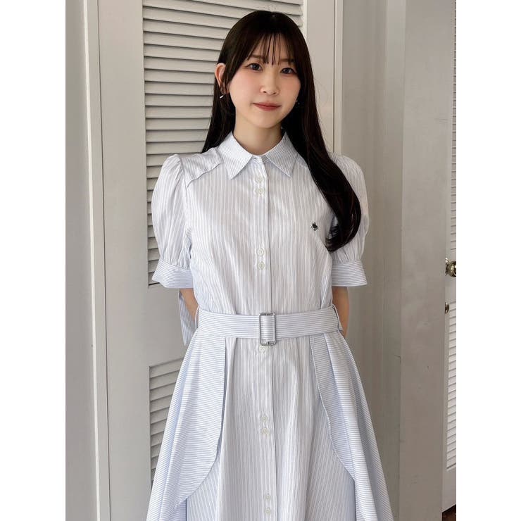 【POLO BCSコラボ/20周年記念復刻！】ヘムレイヤードシャツワンピース | dazzlin | 詳細画像8 