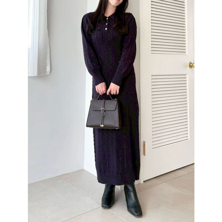 【POLO BCSコラボ/20周年記念復刻！】ケーブルポロニットワンピース | dazzlin | 詳細画像10 