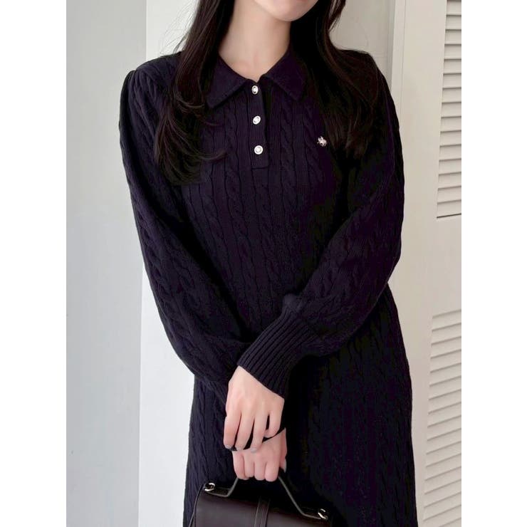 【POLO BCSコラボ/20周年記念復刻！】ケーブルポロニットワンピース | dazzlin | 詳細画像11 