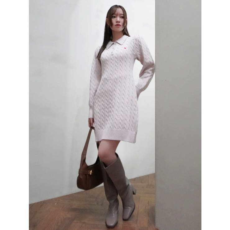 【POLO BCSコラボ/20周年記念復刻！】ケーブルポロニットワンピース | dazzlin | 詳細画像13 