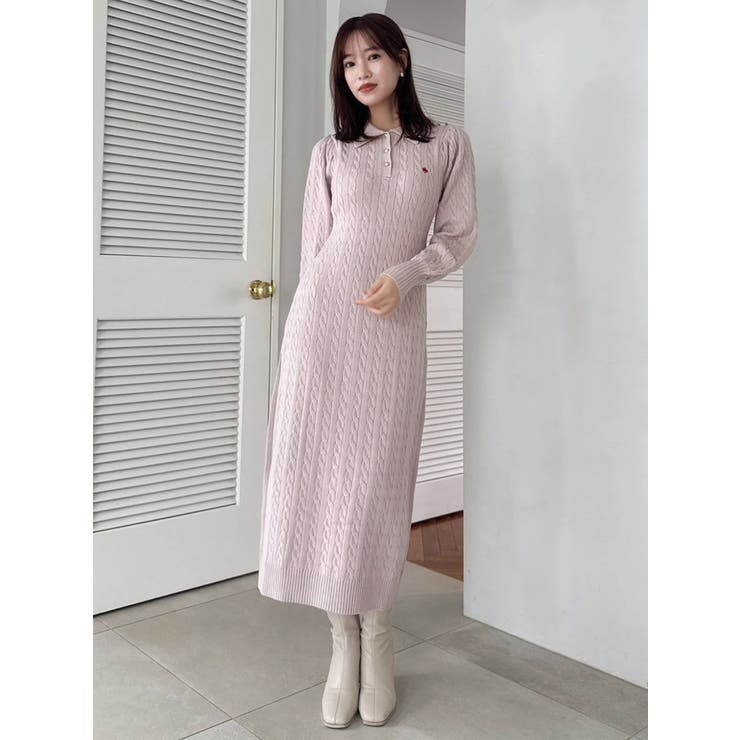 【POLO BCSコラボ/20周年記念復刻！】ケーブルポロニットワンピース | dazzlin | 詳細画像19 