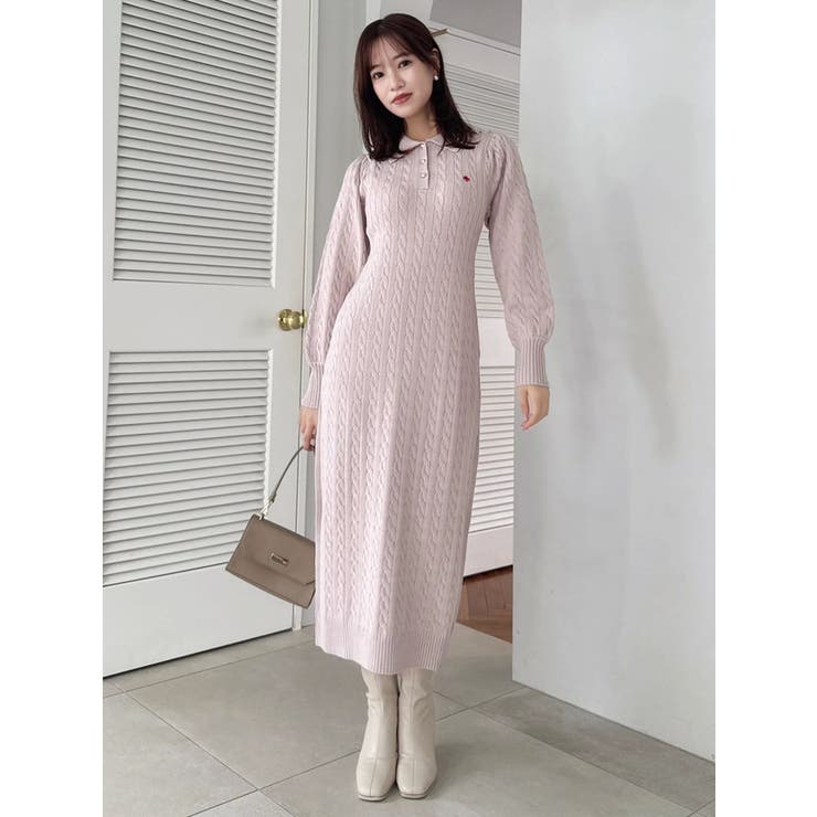 【POLO BCSコラボ/20周年記念復刻！】ケーブルポロニットワンピース | dazzlin | 詳細画像20 