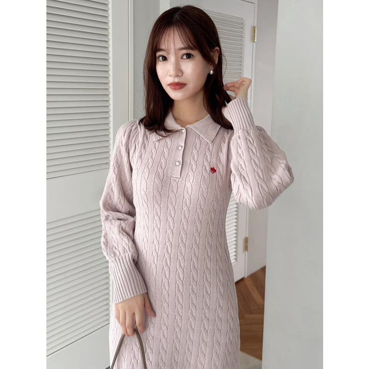 【POLO BCSコラボ/20周年記念復刻！】ケーブルポロニットワンピース | dazzlin | 詳細画像24 