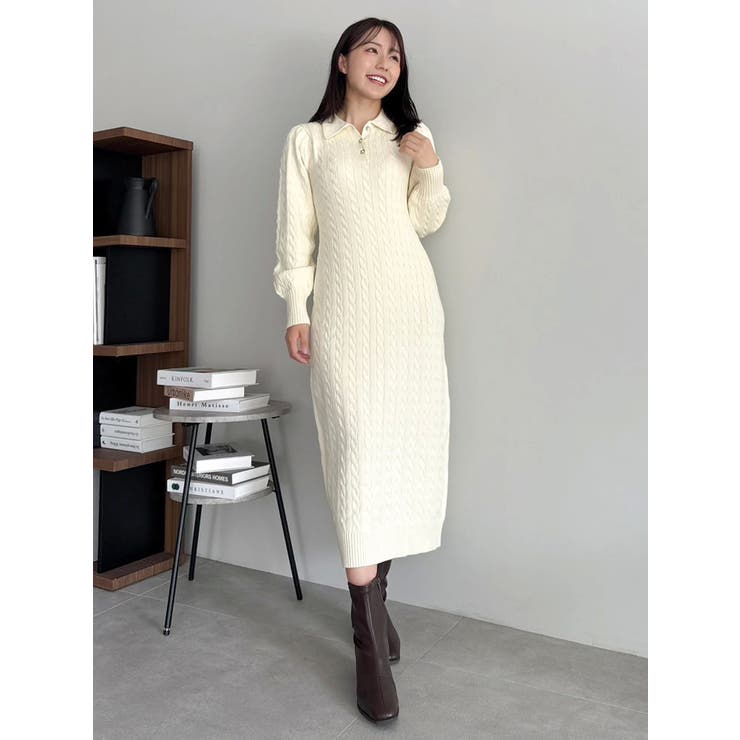 【POLO BCSコラボ/20周年記念復刻！】ケーブルポロニットワンピース | dazzlin | 詳細画像35 