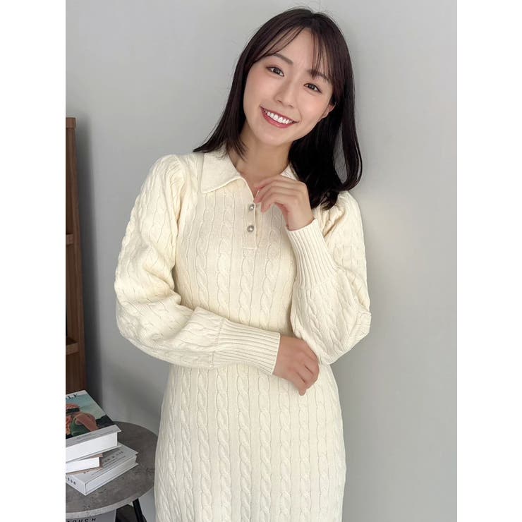 【POLO BCSコラボ/20周年記念復刻！】ケーブルポロニットワンピース | dazzlin | 詳細画像36 