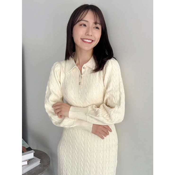 【POLO BCSコラボ/20周年記念復刻！】ケーブルポロニットワンピース | dazzlin | 詳細画像37 