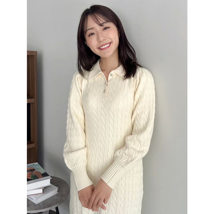 【POLO BCSコラボ/20周年記念復刻！】ケーブルポロニットワンピース | dazzlin | 詳細画像38 