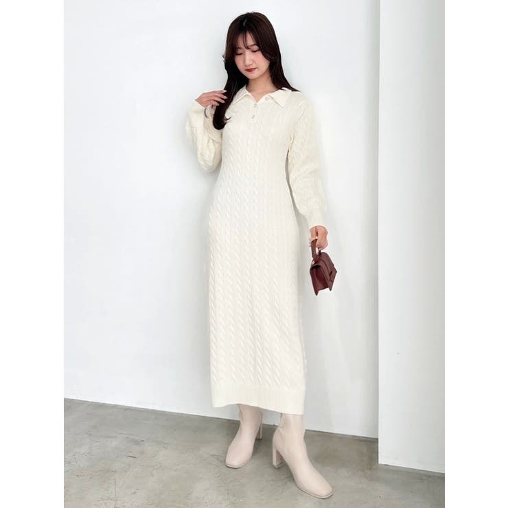 【POLO BCSコラボ/20周年記念復刻！】ケーブルポロニットワンピース | dazzlin | 詳細画像46 