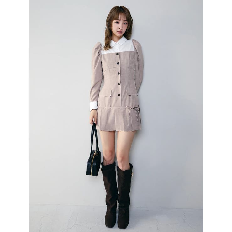 スソプリーツジャケットミニワンピース | dazzlin | 詳細画像2 