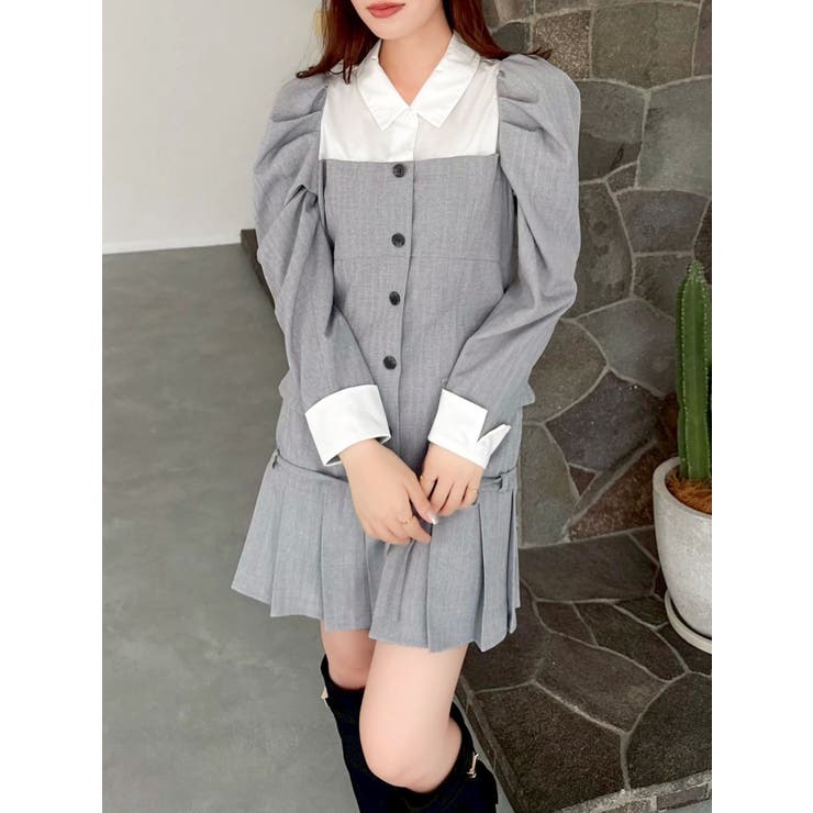 スソプリーツジャケットミニワンピース | dazzlin | 詳細画像4 