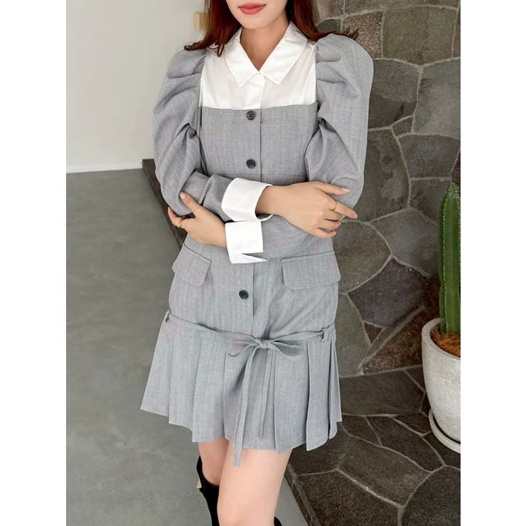 スソプリーツジャケットミニワンピース | dazzlin | 詳細画像5 