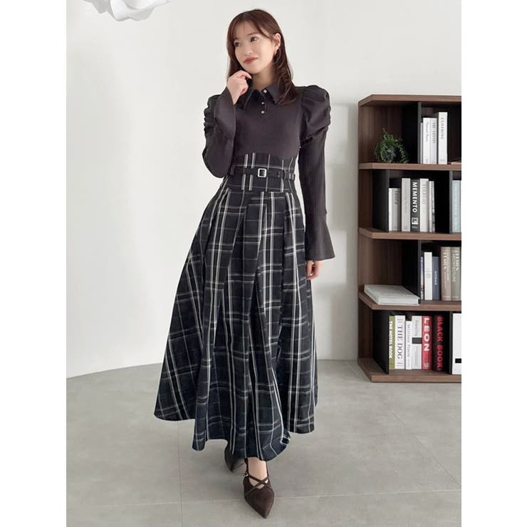 シャツカラーコルセットタックワンピース | dazzlin | 詳細画像12 