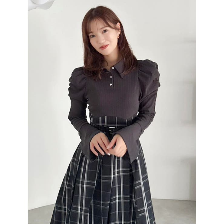 シャツカラーコルセットタックワンピース | dazzlin | 詳細画像14 