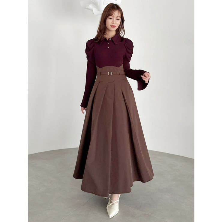 シャツカラーコルセットタックワンピース | dazzlin | 詳細画像18 