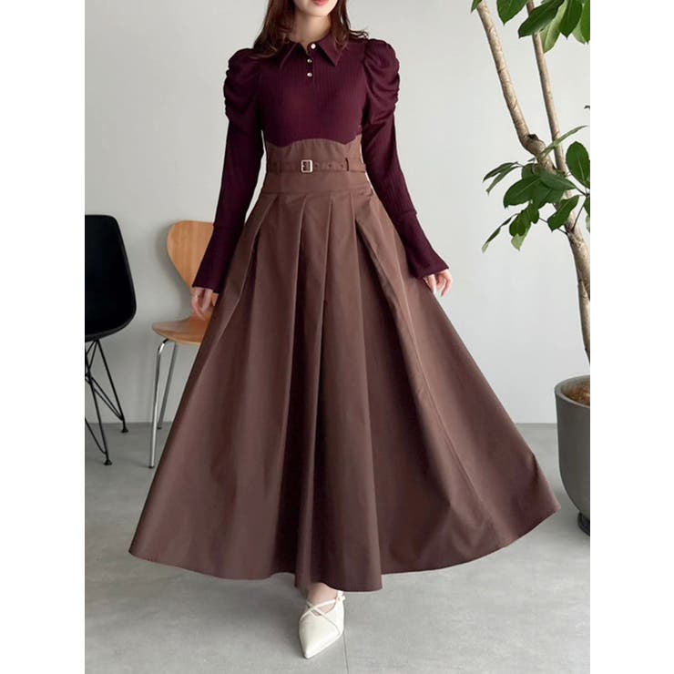 シャツカラーコルセットタックワンピース | dazzlin | 詳細画像19 