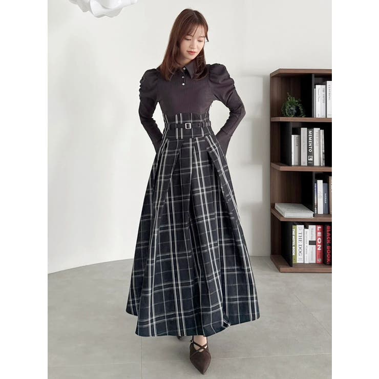 シャツカラーコルセットタックワンピース | dazzlin | 詳細画像9 