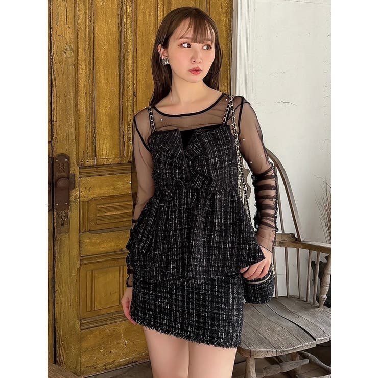 新品タグ付き♡ミストレアス♡コンパクトツイードビスチェ♡ブラック MOUSSY | COMPACT TWEED ビスチェ (その他トップス ) |SHEL'TTER WEBSTORE