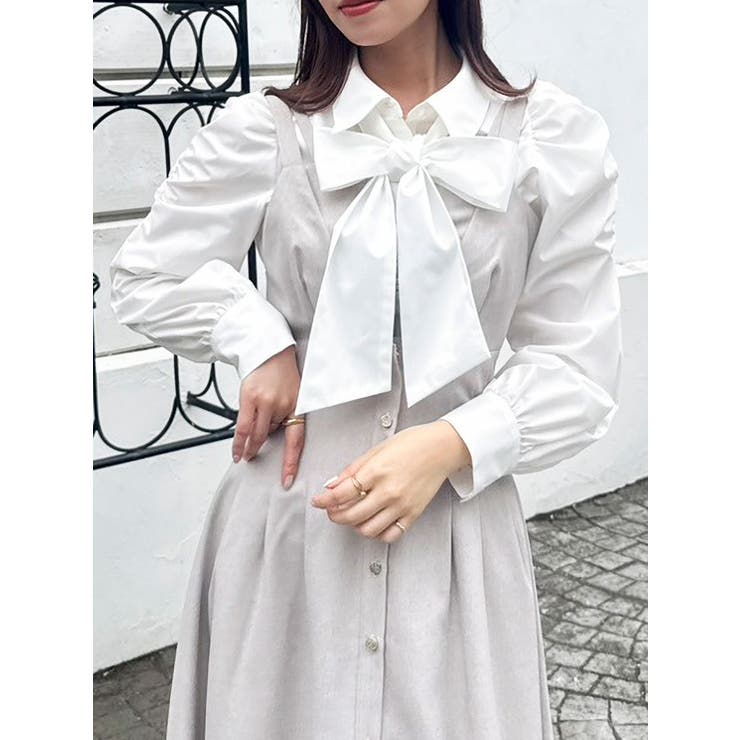 2WAYボウタイペプラムブラウス[品番：MKSW0065702]｜dazzlin（ダズリン