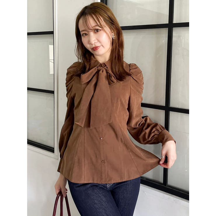 2WAYボウタイペプラムブラウス[品番：MKSW0065702]｜dazzlin（ダズリン