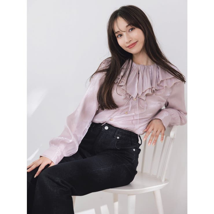 ピンク | ピエロフリルブラウス | dazzlin
