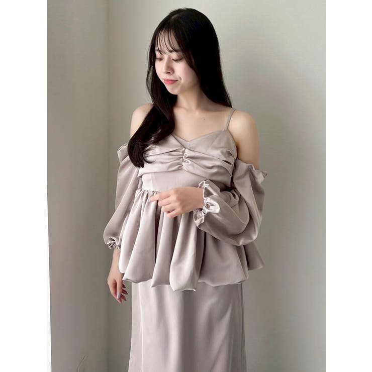 ペプラムギャザーバルーンブラウス | dazzlin | 詳細画像13 