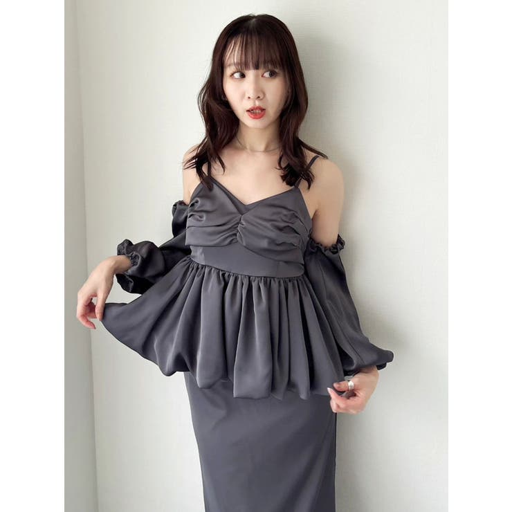 ペプラムギャザーバルーンブラウス | dazzlin | 詳細画像18 