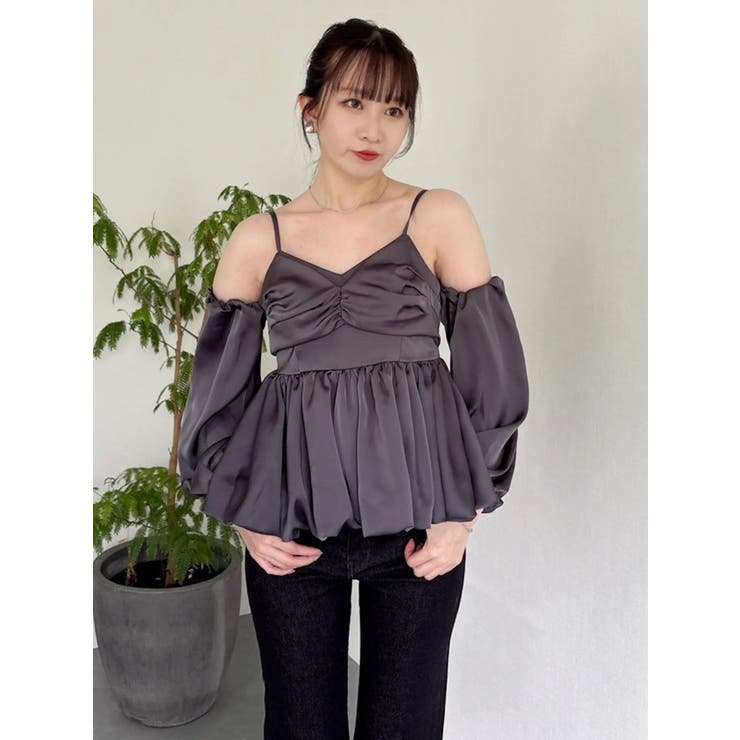 ペプラムギャザーバルーンブラウス | dazzlin | 詳細画像22 