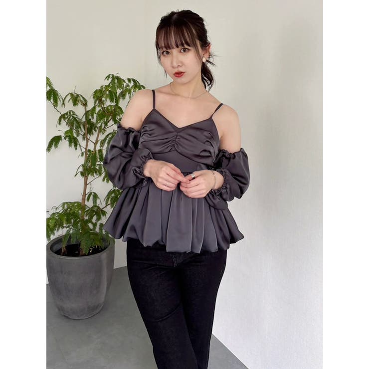 ペプラムギャザーバルーンブラウス | dazzlin | 詳細画像23 