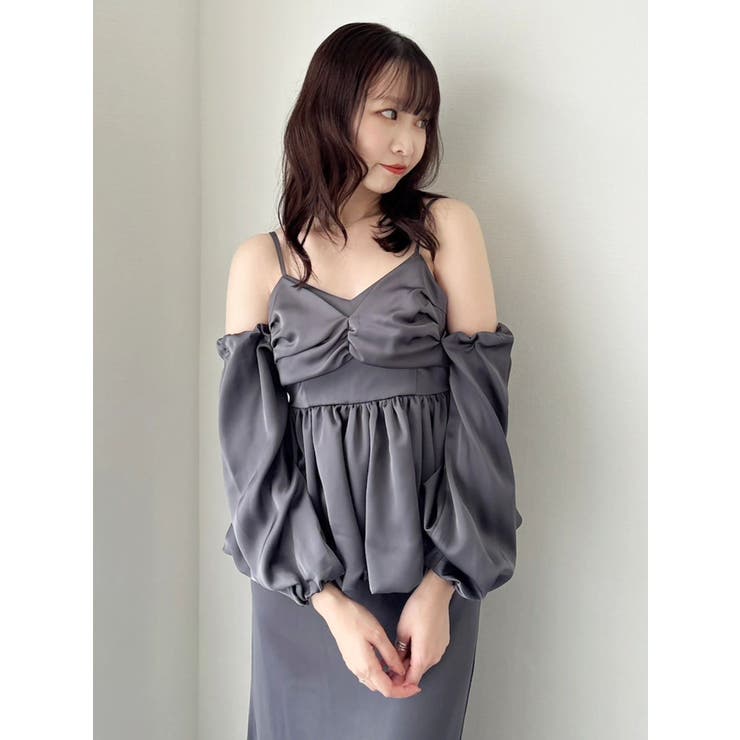 ペプラムギャザーバルーンブラウス | dazzlin | 詳細画像29 