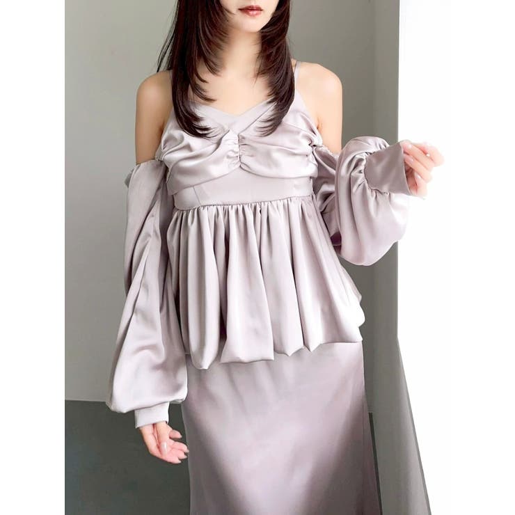 ペプラムギャザーバルーンブラウス | dazzlin | 詳細画像44 