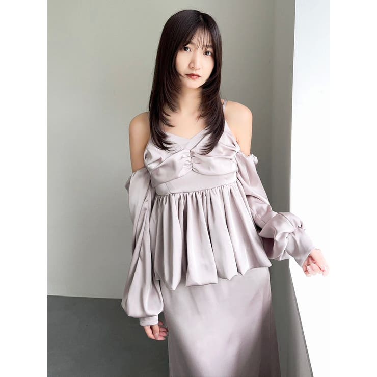 ペプラムギャザーバルーンブラウス | dazzlin | 詳細画像45 