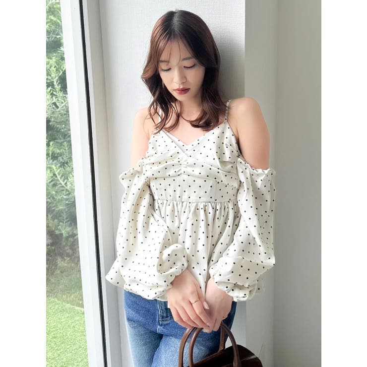 ペプラムギャザーバルーンブラウス | dazzlin | 詳細画像7 