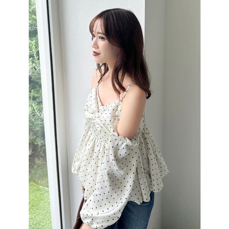 ペプラムギャザーバルーンブラウス | dazzlin | 詳細画像8 