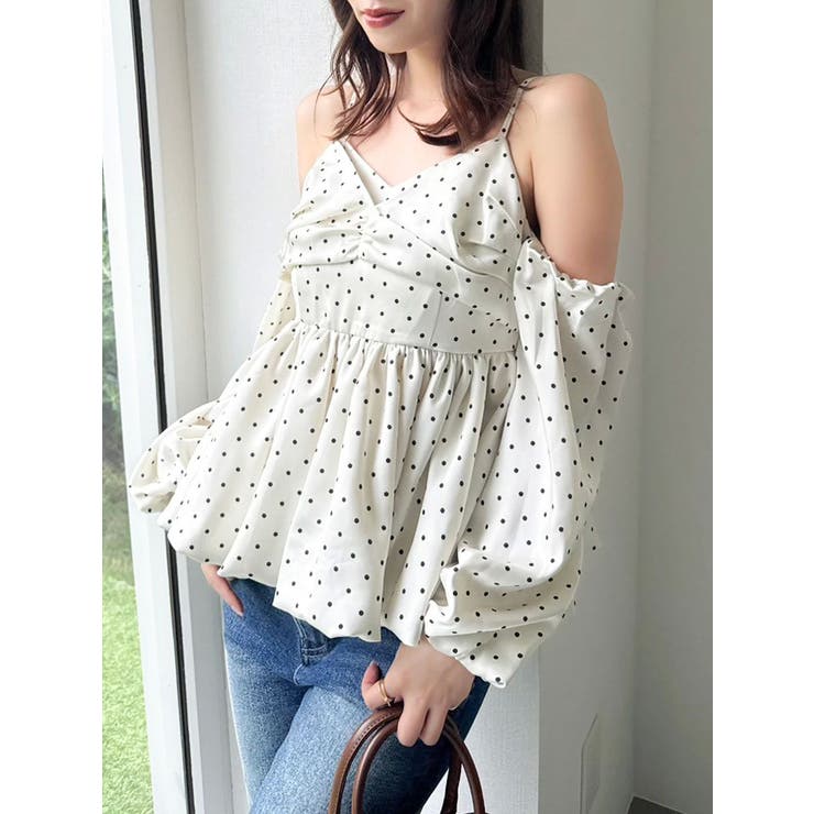 ミックス | ペプラムギャザーバルーンブラウス | dazzlin