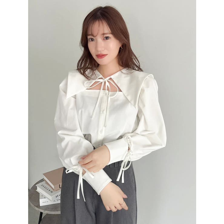 【20周年記念復刻！】オープンリボンブラウス | dazzlin | 詳細画像13 