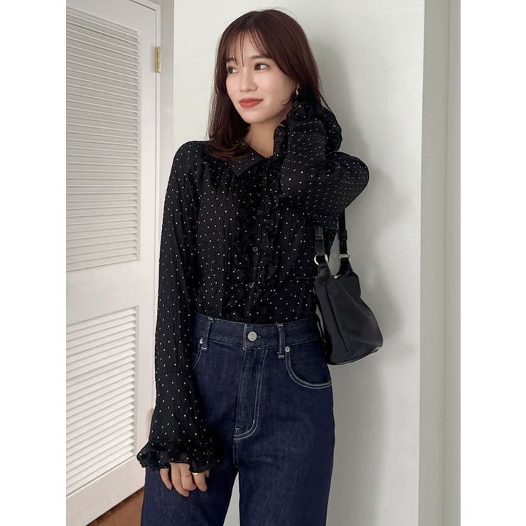 シュリンクフラワーショートシャツ | dazzlin | 詳細画像10 