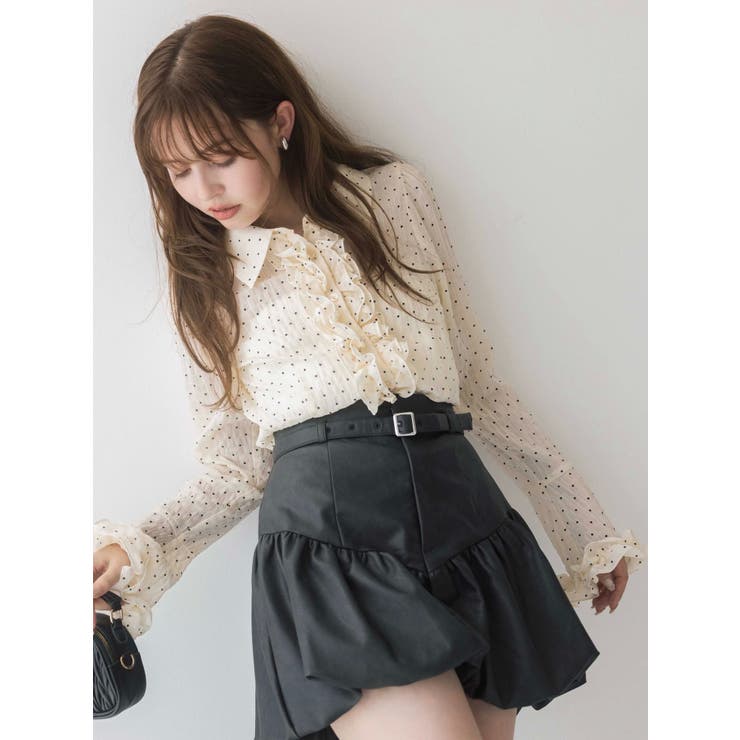 シュリンクフラワーショートシャツ | dazzlin | 詳細画像2 