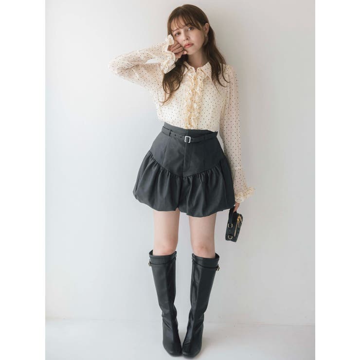 シュリンクフラワーショートシャツ | dazzlin | 詳細画像4 