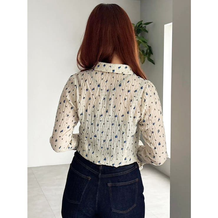 シュリンクフラワーショートシャツ | dazzlin | 詳細画像6 