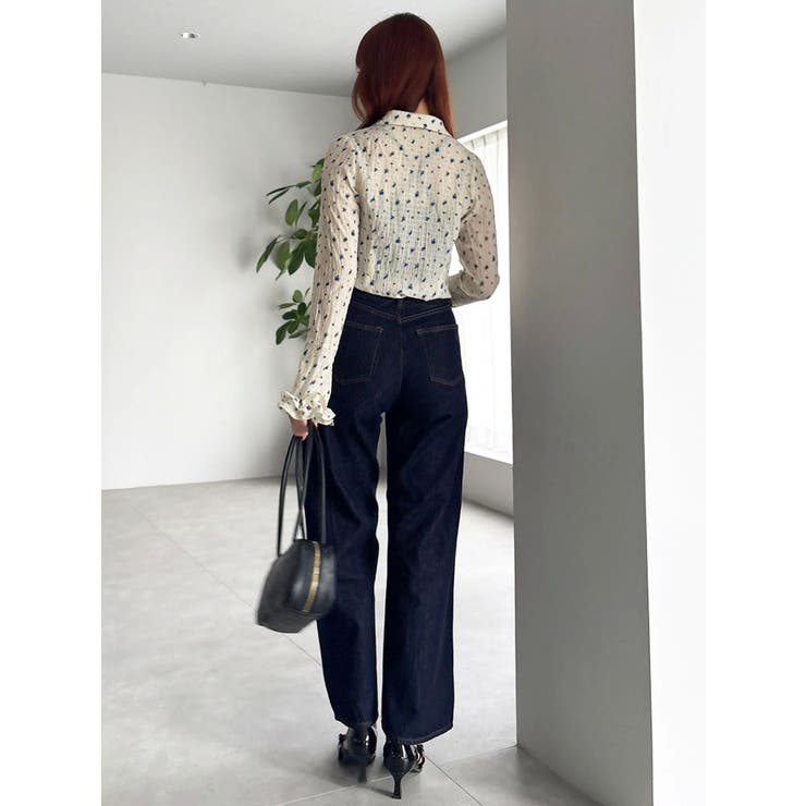 シュリンクフラワーショートシャツ | dazzlin | 詳細画像9 