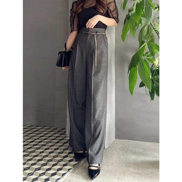 チャコールグレー | バリエーションワイドパンツ | dazzlin