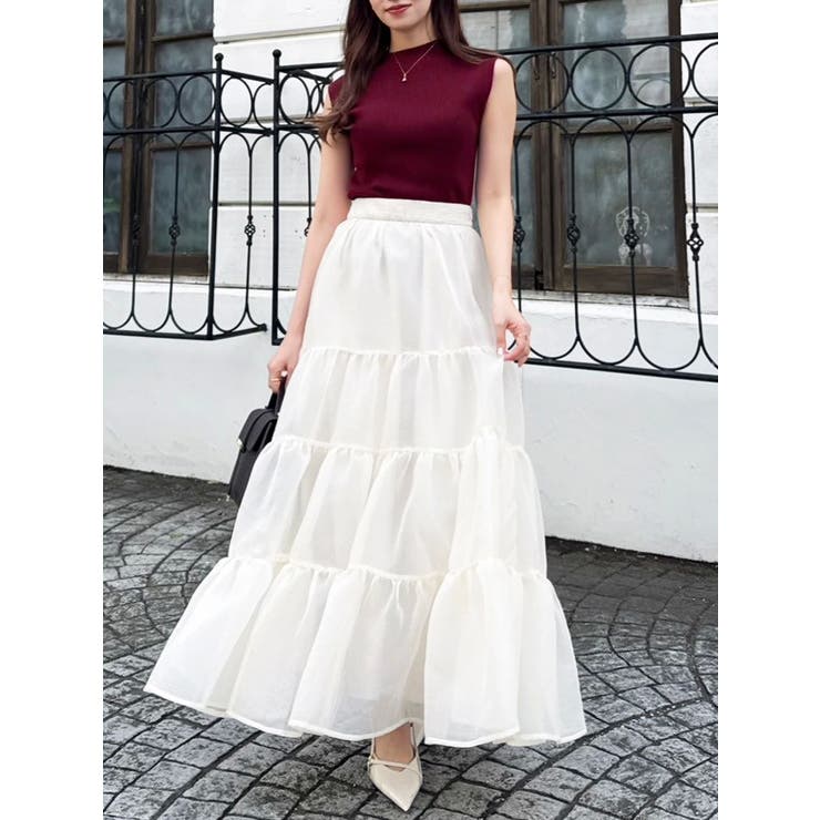 オーガンティアードスカート | dazzlin | 詳細画像10 