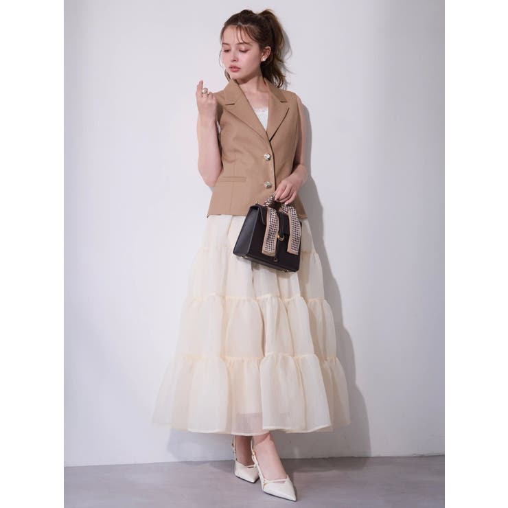 オーガンティアードスカート | dazzlin | 詳細画像2 