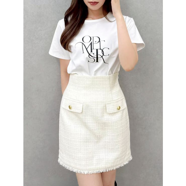 アイボリー | ポケットミニスカート/ツイード | dazzlin