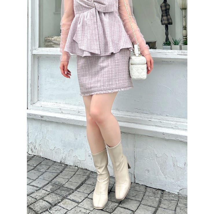 ピンク | ポケットミニスカート/ツイード | dazzlin