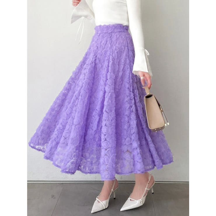 モチーフボリュームフレアスカート[品番：MKSW0066855]｜dazzlin