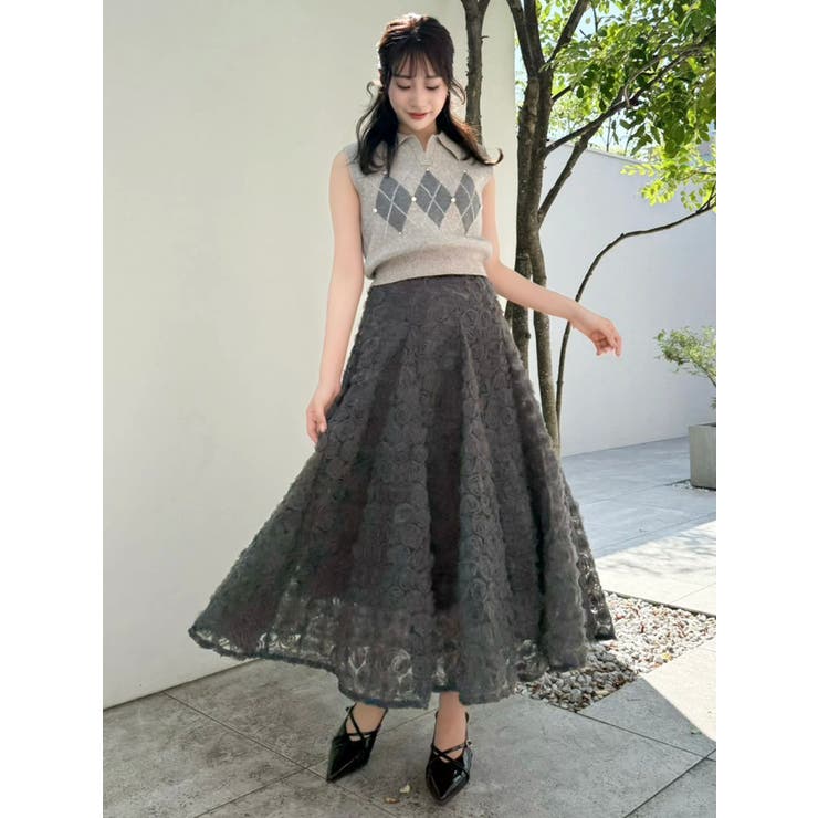 モチーフボリュームフレアスカート | dazzlin | 詳細画像21 