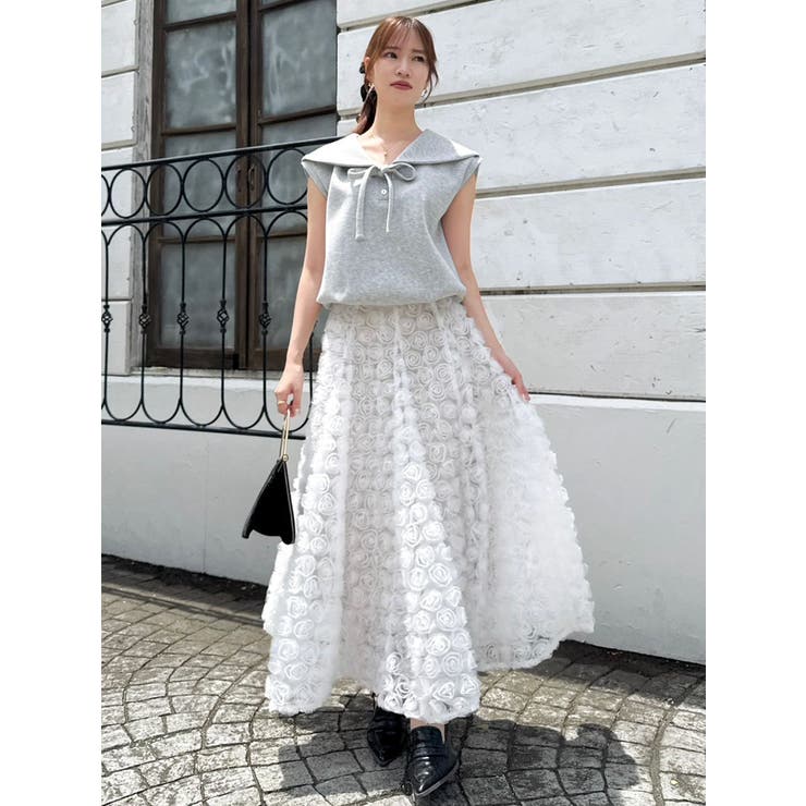 モチーフボリュームフレアスカート | dazzlin | 詳細画像4 