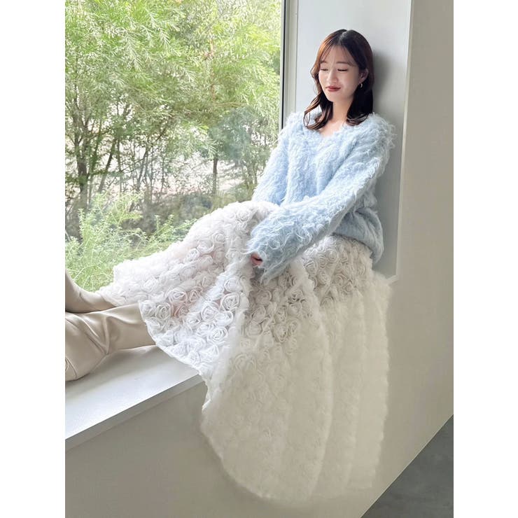 モチーフボリュームフレアスカート | dazzlin | 詳細画像6 